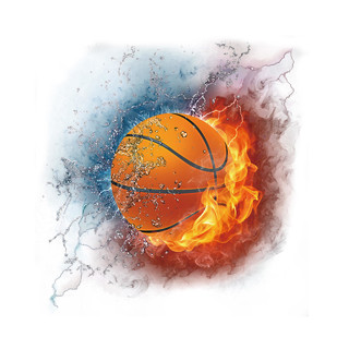 体育器材篮球比赛燃烧的篮球素材